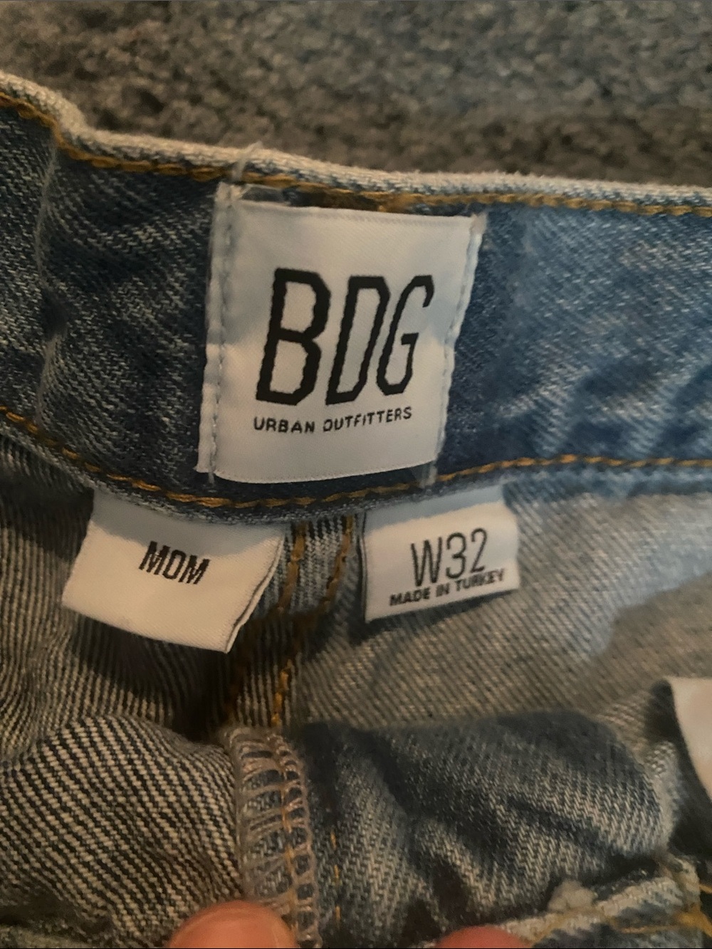 BDG Two-Tone Denim Shorts - Light & Dark Blue - Picture 4 of 4